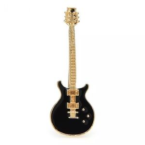 BLACK ELECTRIC GUITAR PIN / BROOCH